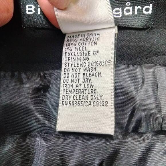 Vintage Bianca Nygard Sz 6 Black and White Houndstooth Curved Hem Pencil Skirt - Picture 6 of 6